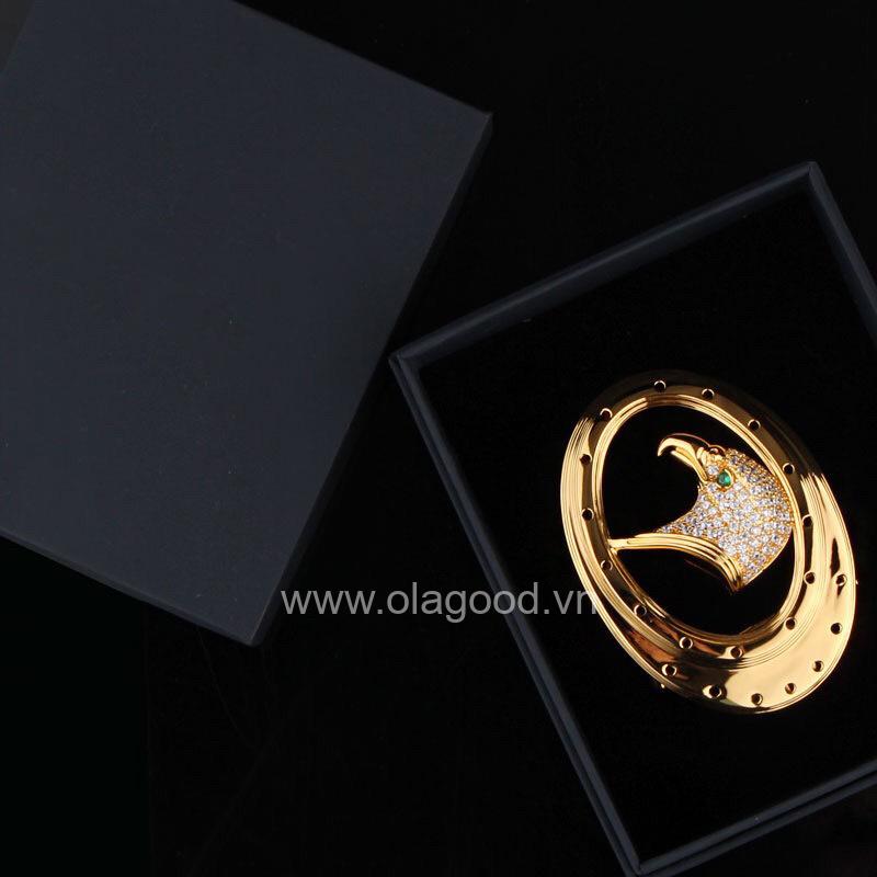 Khóa dây lưng đầu đại bàng bạc ý 925 mạ vàng 24K - KB0129 - Hình ảnh 4