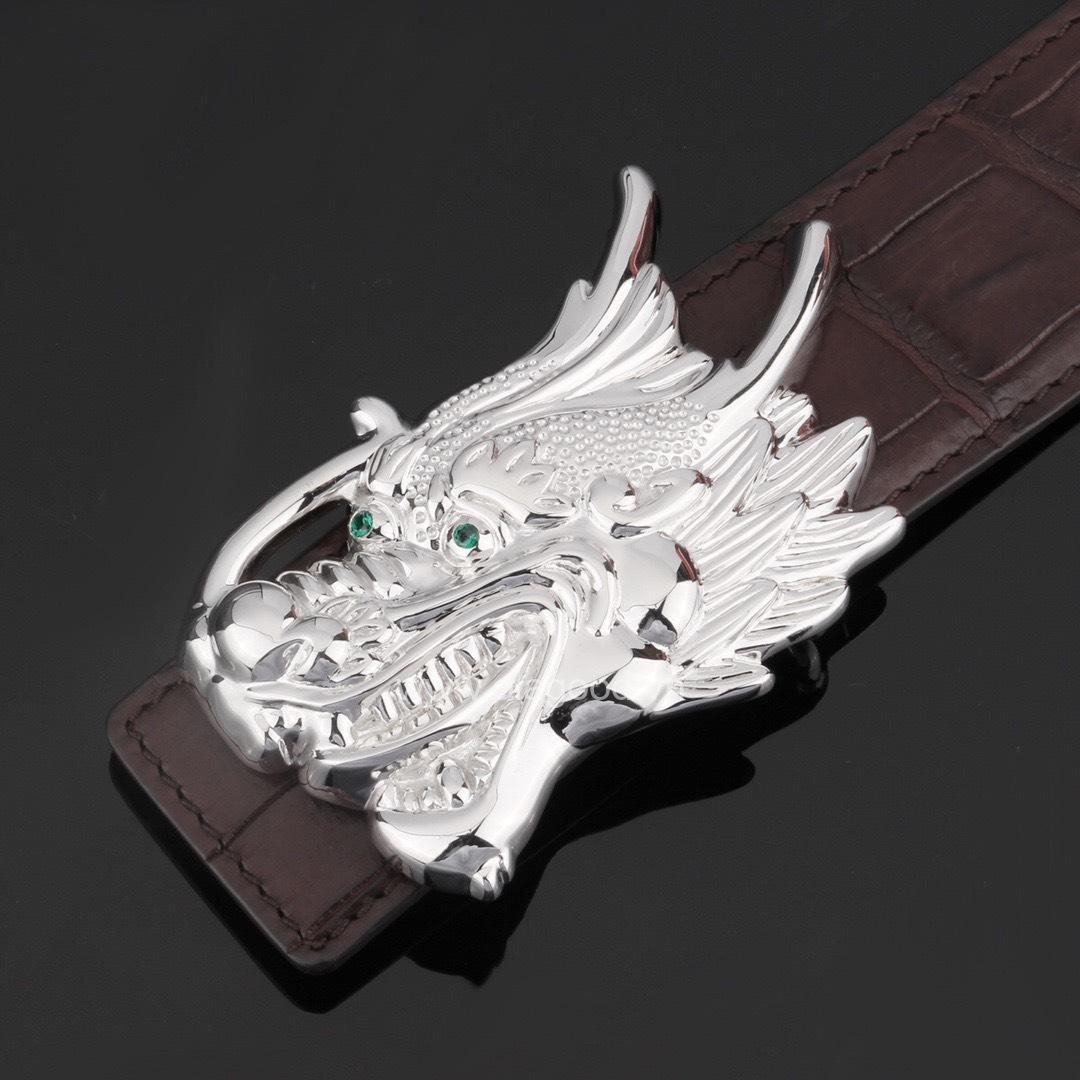 Khóa thắt lưng hình đầu rồng bạc ý 925 - KB0144