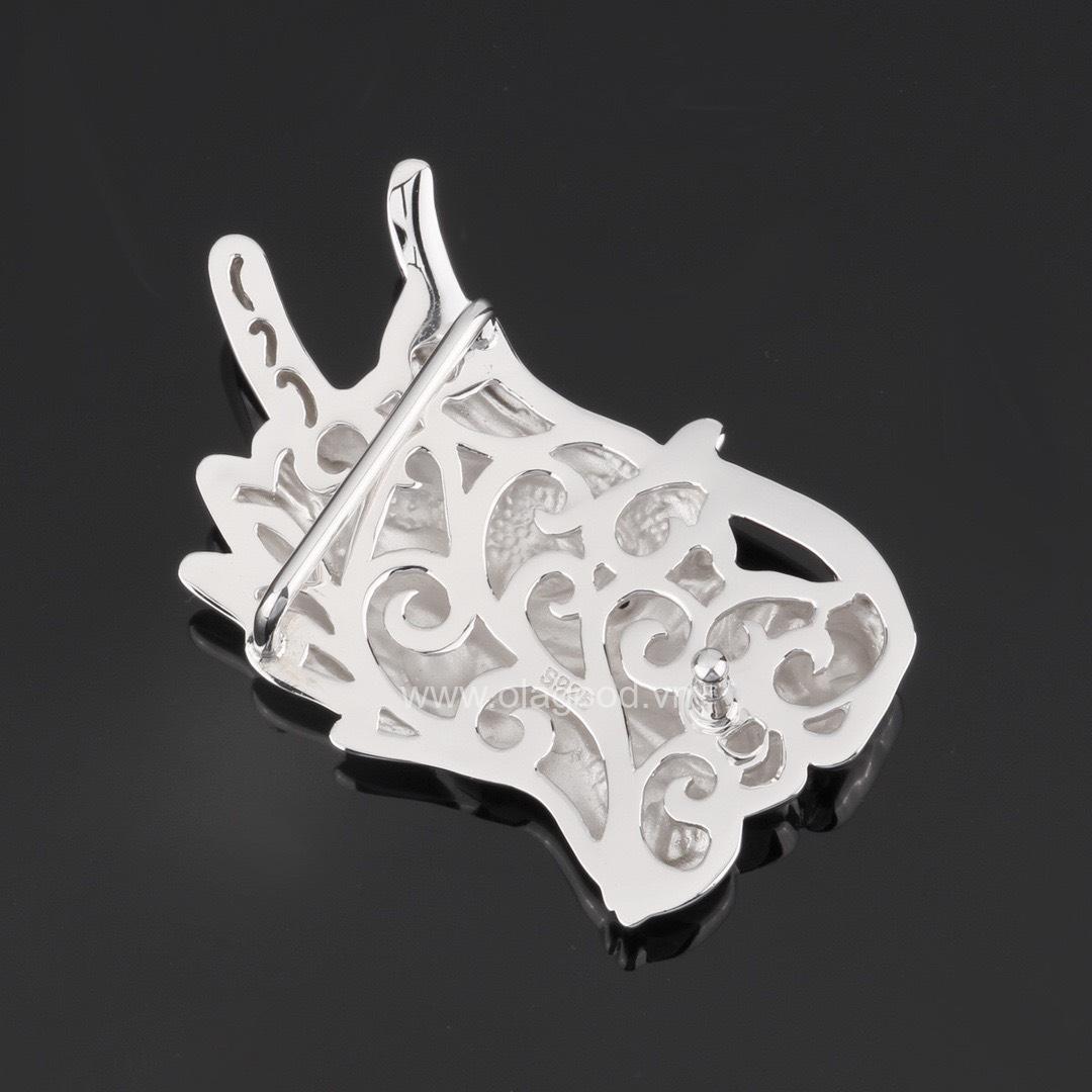 Khóa thắt lưng hình đầu rồng bạc ý 925 - KB0144 - Hình ảnh 4