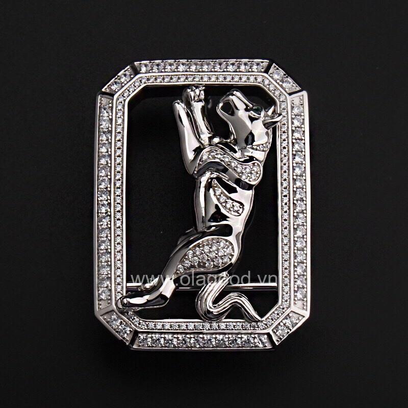 Mặt khóa dây lưng bạc ý 925 tuổi tuất - KB0159 - Hình ảnh 4