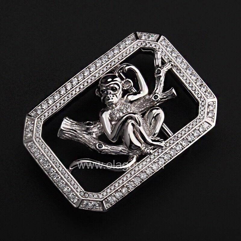 Mặt khóa dây lưng tuổi thân bạc ý 925 - Kb0157 - Hình ảnh 3