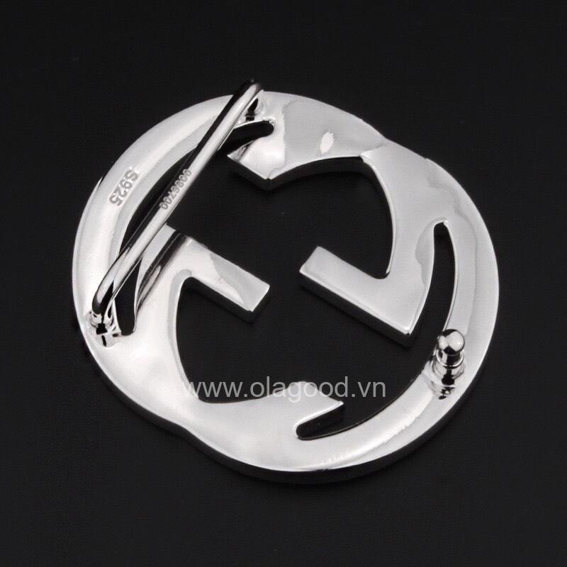 Mặt khóa thắt lưng Gucci bạc ý 925 - KB0126 - Hình ảnh 5