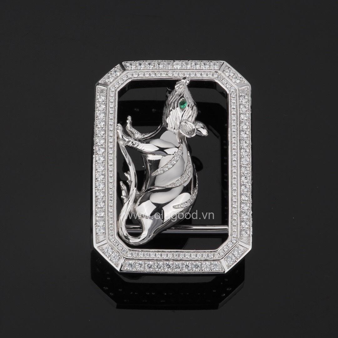 Mặt thắt lưng bạc ý 925 tuổi tý - KB0160 - Hình ảnh 5