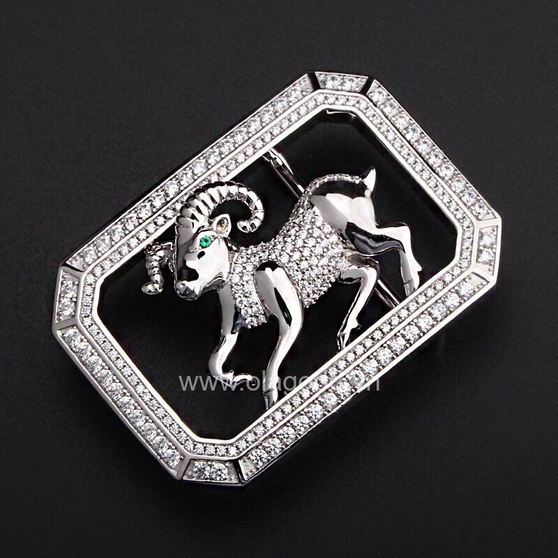 Mặt thắt lưng tuổi mùi bạc ý 925 - KB0154