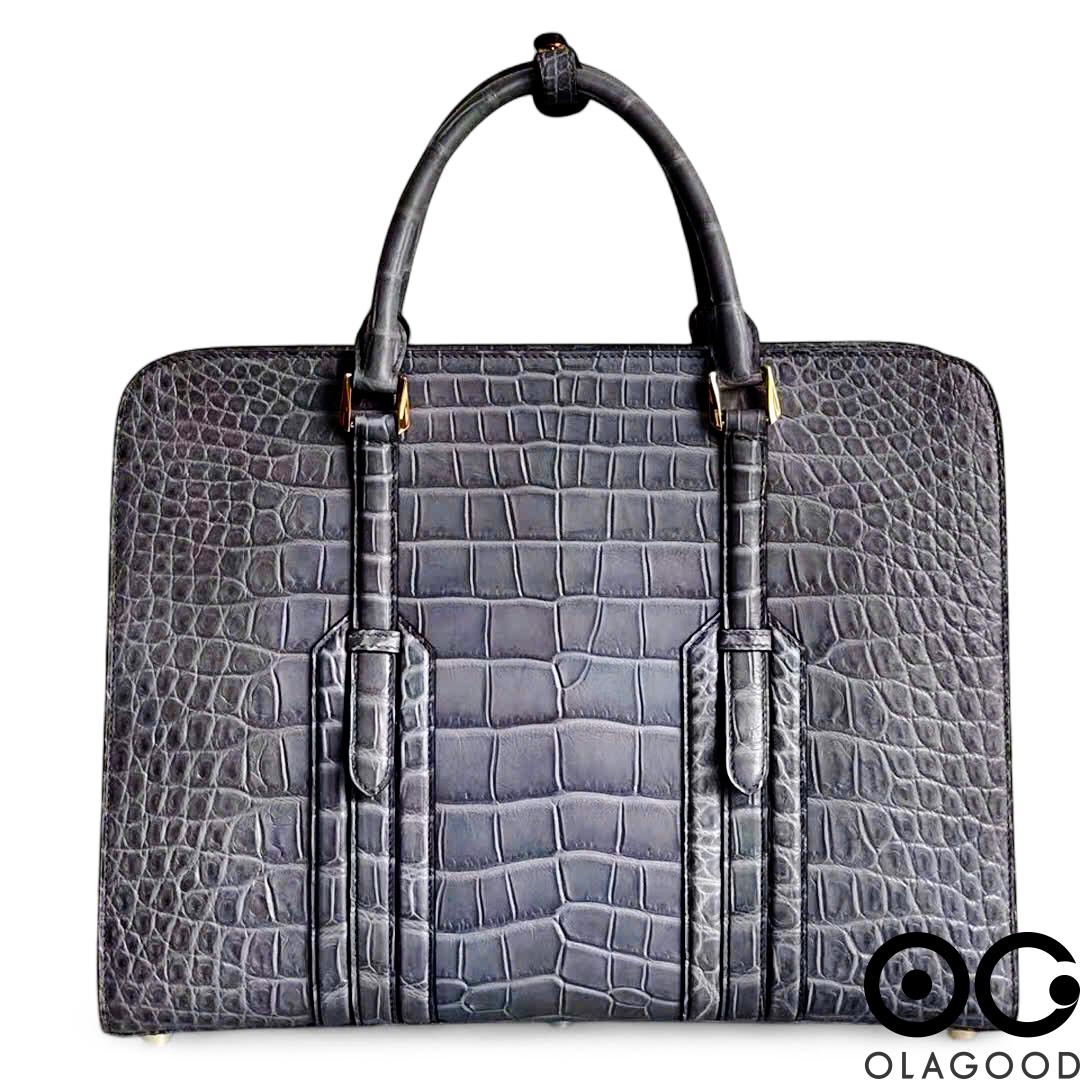 Túi xách laptop nam da cá sấu Nile - CLT0110S