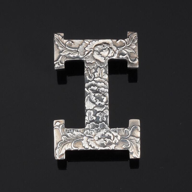 Khóa thắt lưng dòng H hoa mẫu đơn bạc ý 925 - KB0135 - Hình ảnh 3