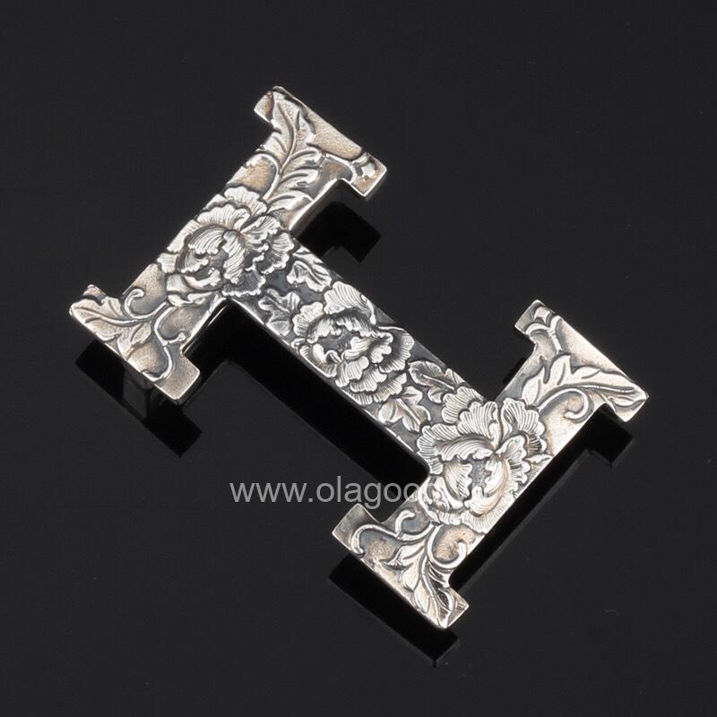 Khóa thắt lưng dòng H hoa mẫu đơn bạc ý 925 - KB0135 - Hình ảnh 4