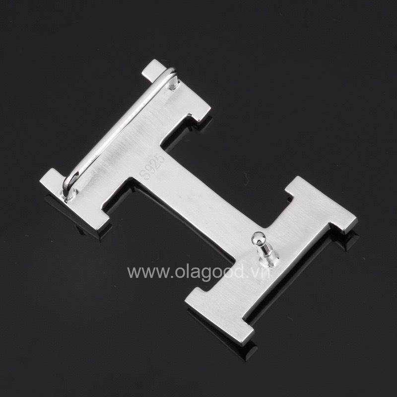 Khóa dây lưng chữ H bạc ý 925 - KB0140 - Hình ảnh 4