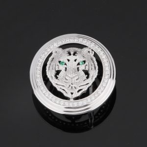 Mặt khóa dây lưng hình đầu hổ - Bạc ý 925 - KB012
