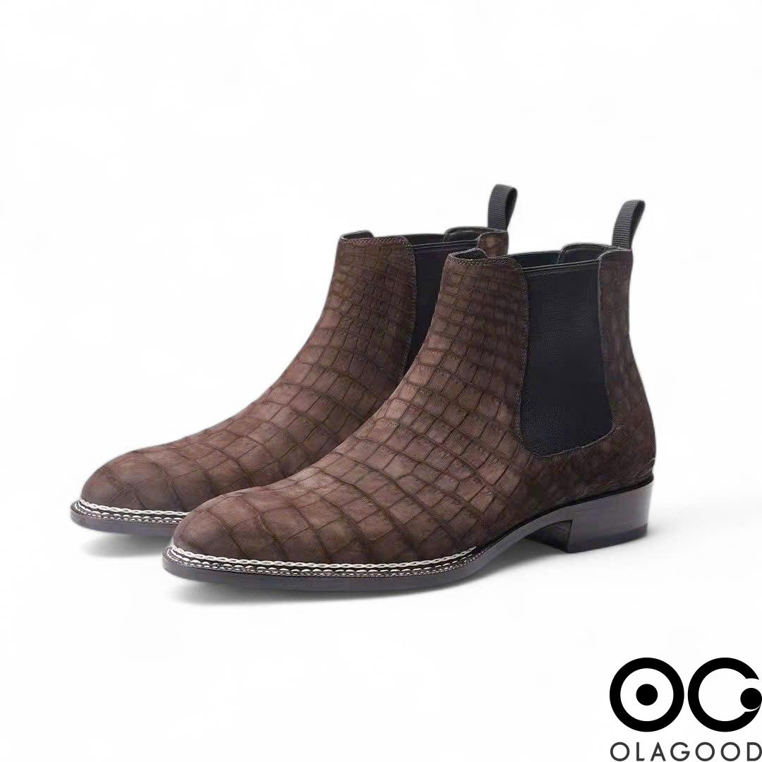 Boots Chelsea da cá sấu Nubuck - GB019S