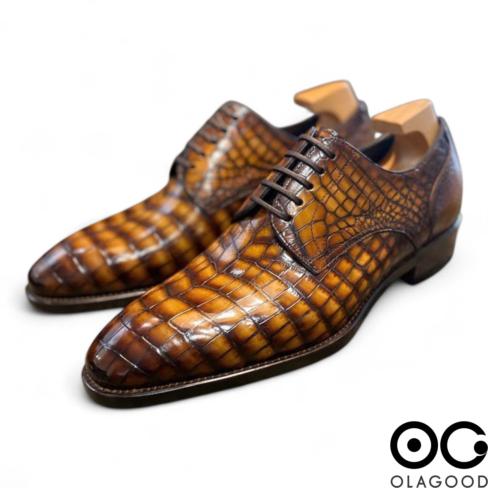 Giày handmade da cá sấu nam - GGP0117S