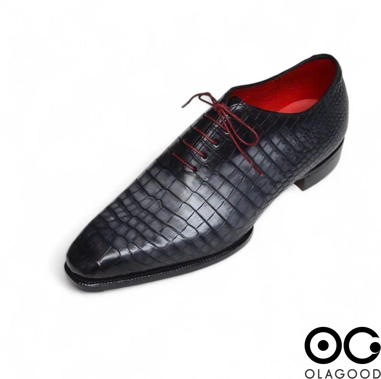 Giày nam da cá sấu porosus - GGY0122S