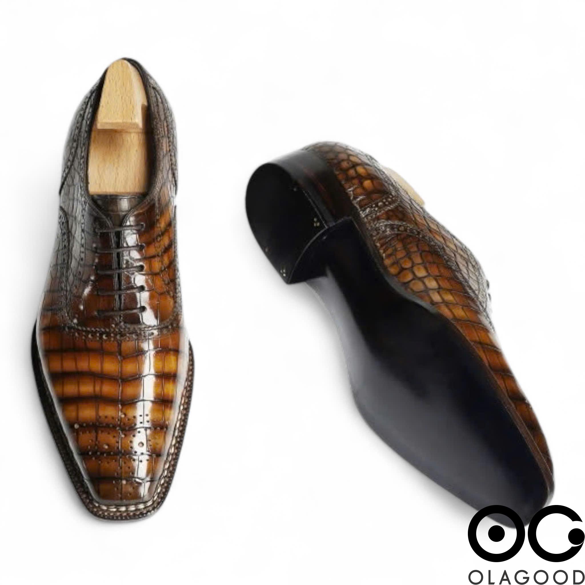 Giày nam da cá sấu – Cấu trúc Norwegian handmade - GNG0123S - Hình ảnh 5