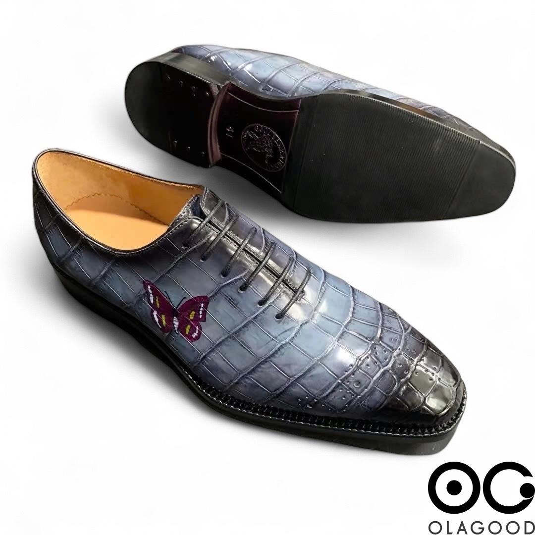 Giày nam da cá sấu – Cấu trúc goodyear handmade - GGP0121S - Hình ảnh 4