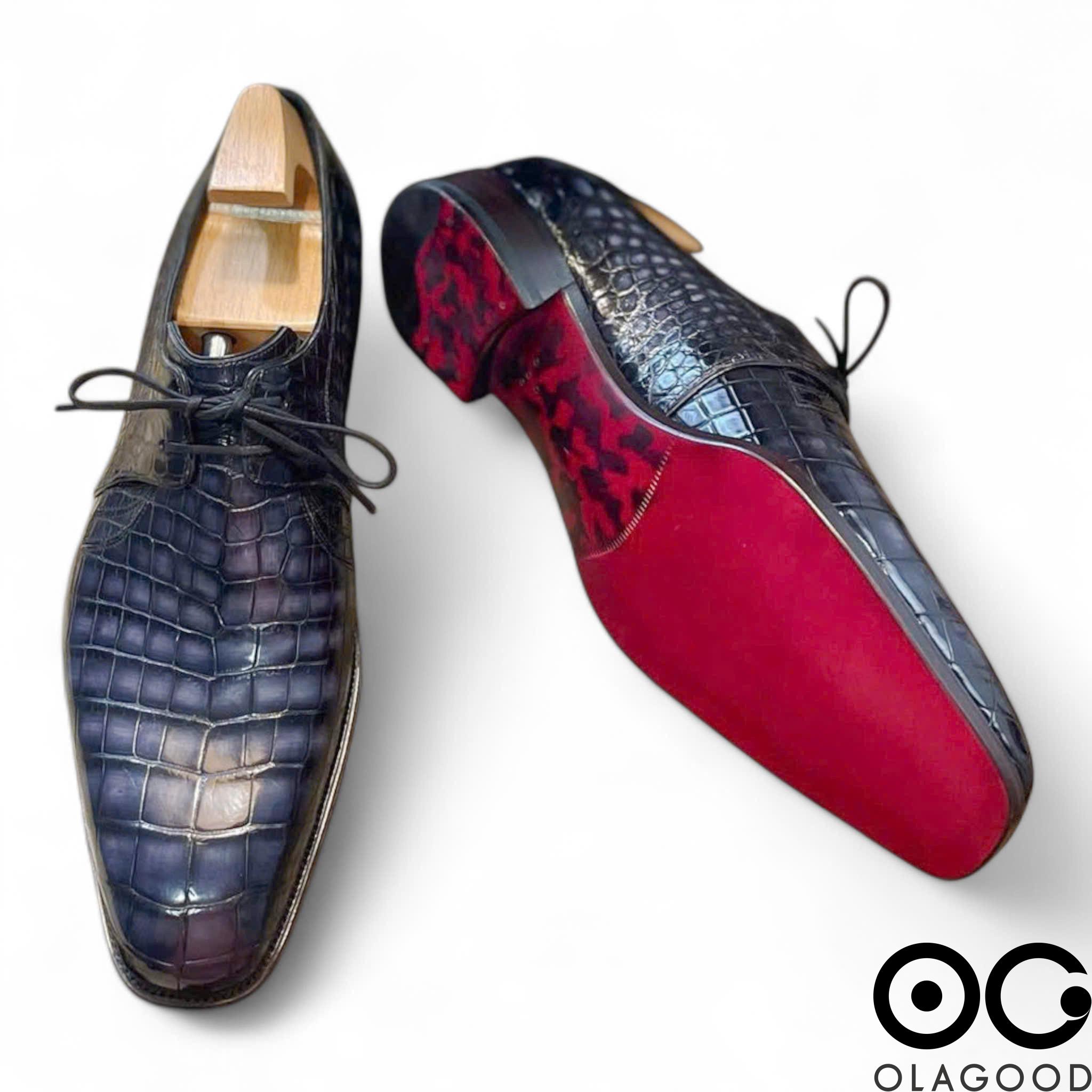 Giày patina cá sấu nam – Cấu trúc goodyear handmade - GGP0122S - Hình ảnh 5