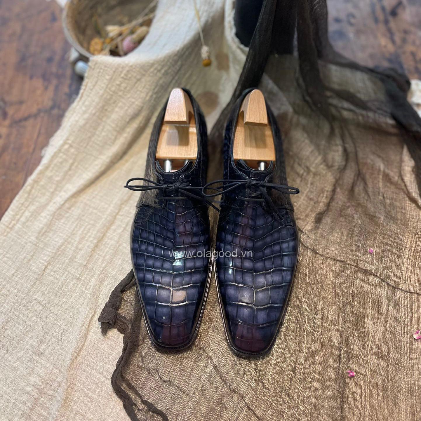 Giày patina cá sấu nam – Cấu trúc goodyear handmade - GGP0122S - Hình ảnh 6