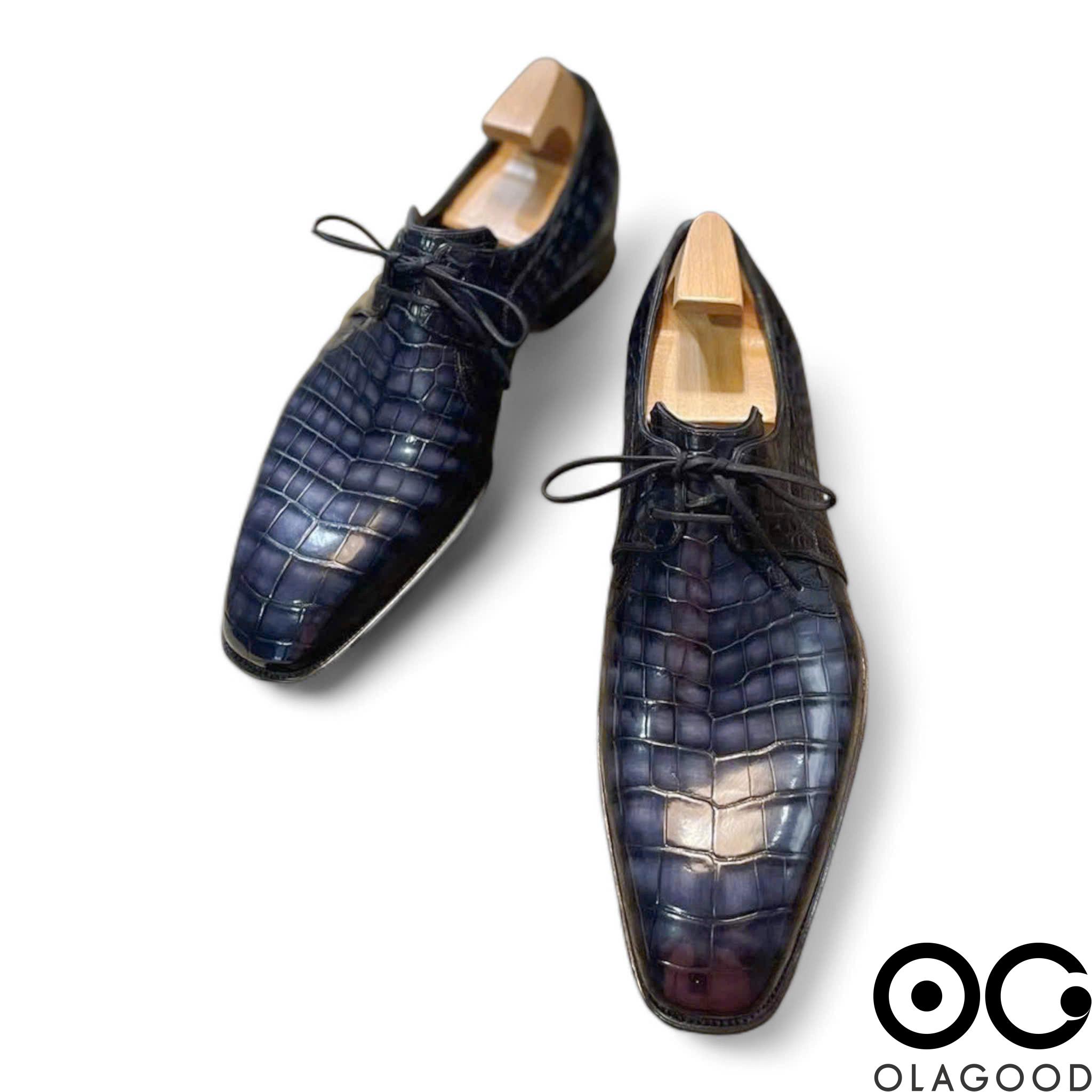 Giày patina cá sấu nam – Cấu trúc goodyear handmade - GGP0122S