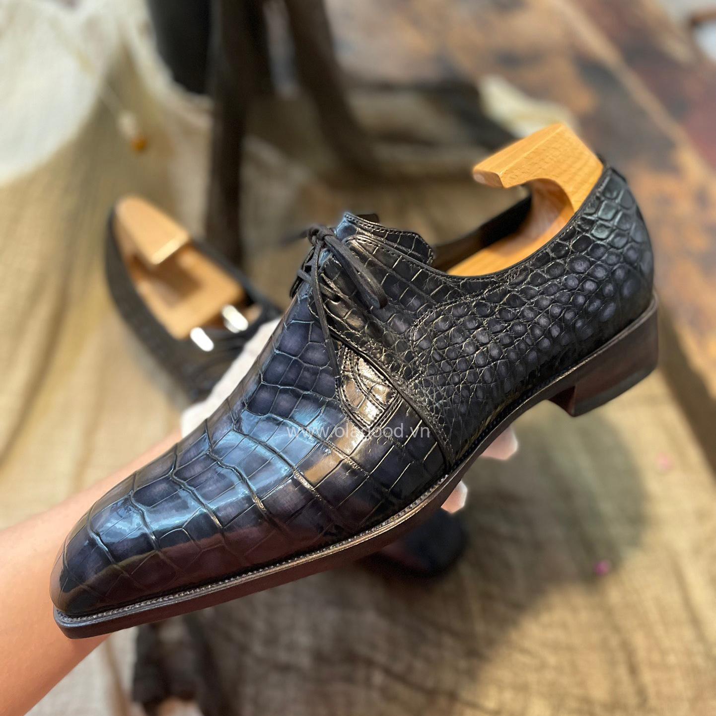Giày patina cá sấu nam – Cấu trúc goodyear handmade - GGP0122S - Hình ảnh 7