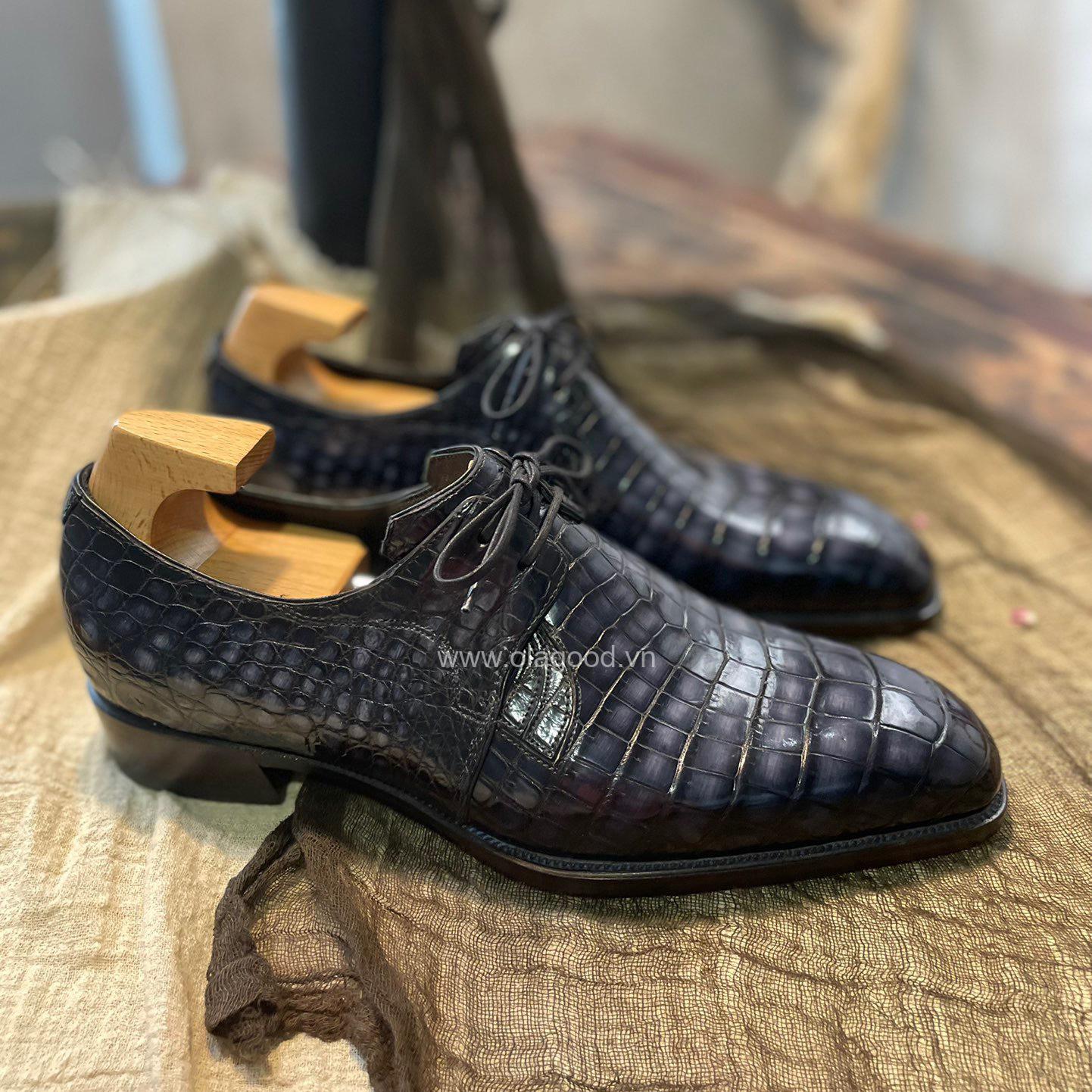 Giày patina cá sấu nam – Cấu trúc goodyear handmade - GGP0122S - Hình ảnh 9