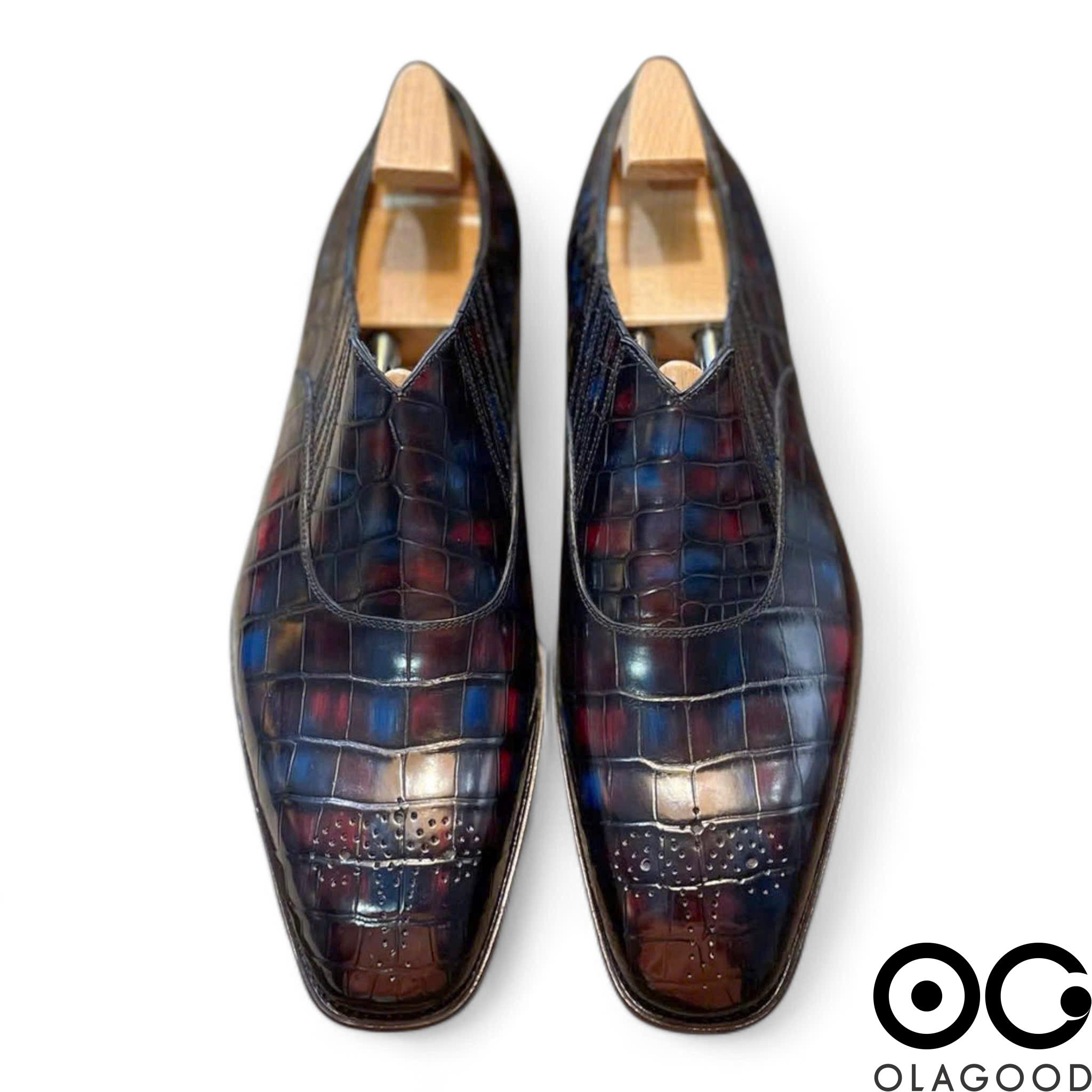 Giày patina da cá sấu – Cấu trúc goodyear handmade - GGP0123S - Hình ảnh 8