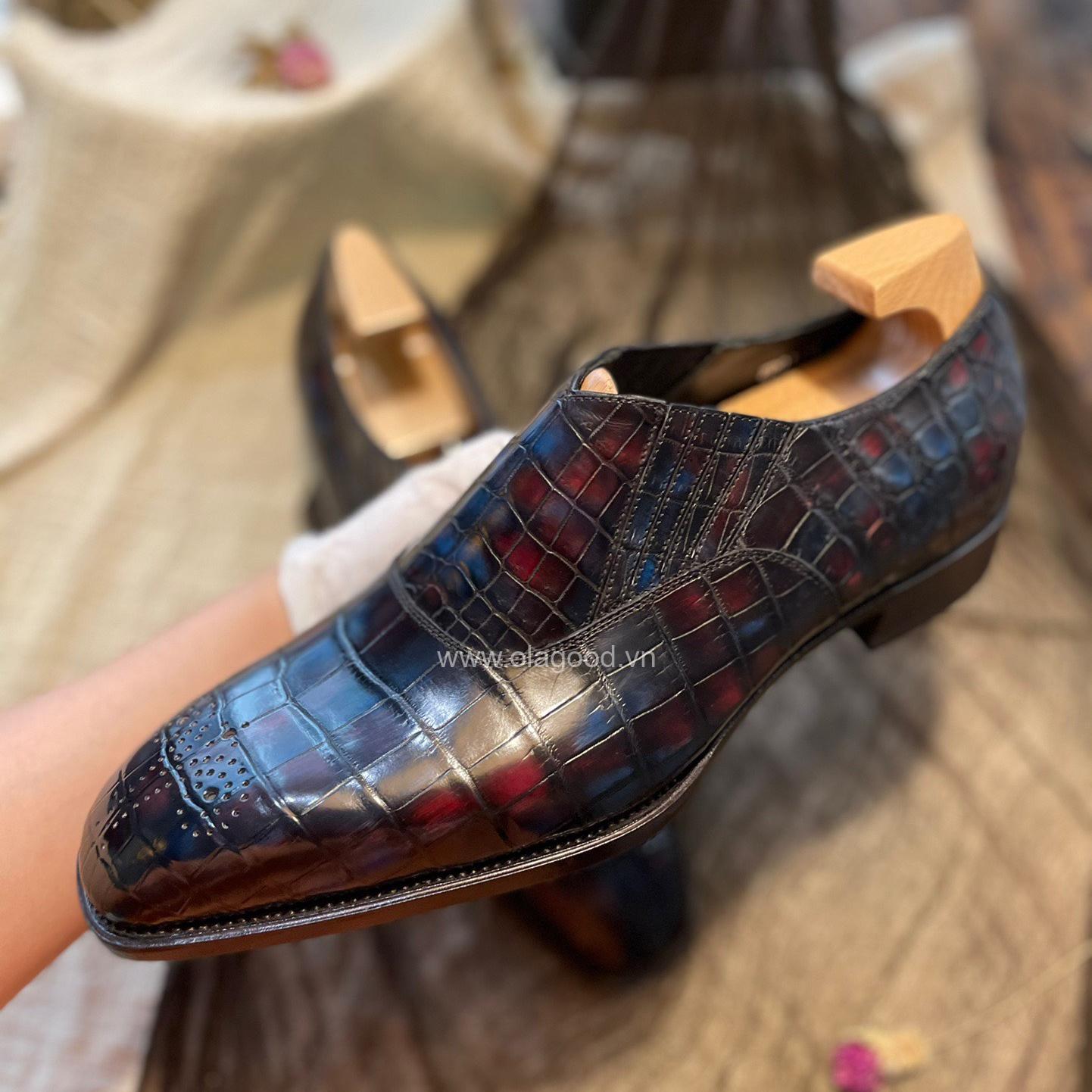 Giày patina da cá sấu – Cấu trúc goodyear handmade - GGP0123S - Hình ảnh 13