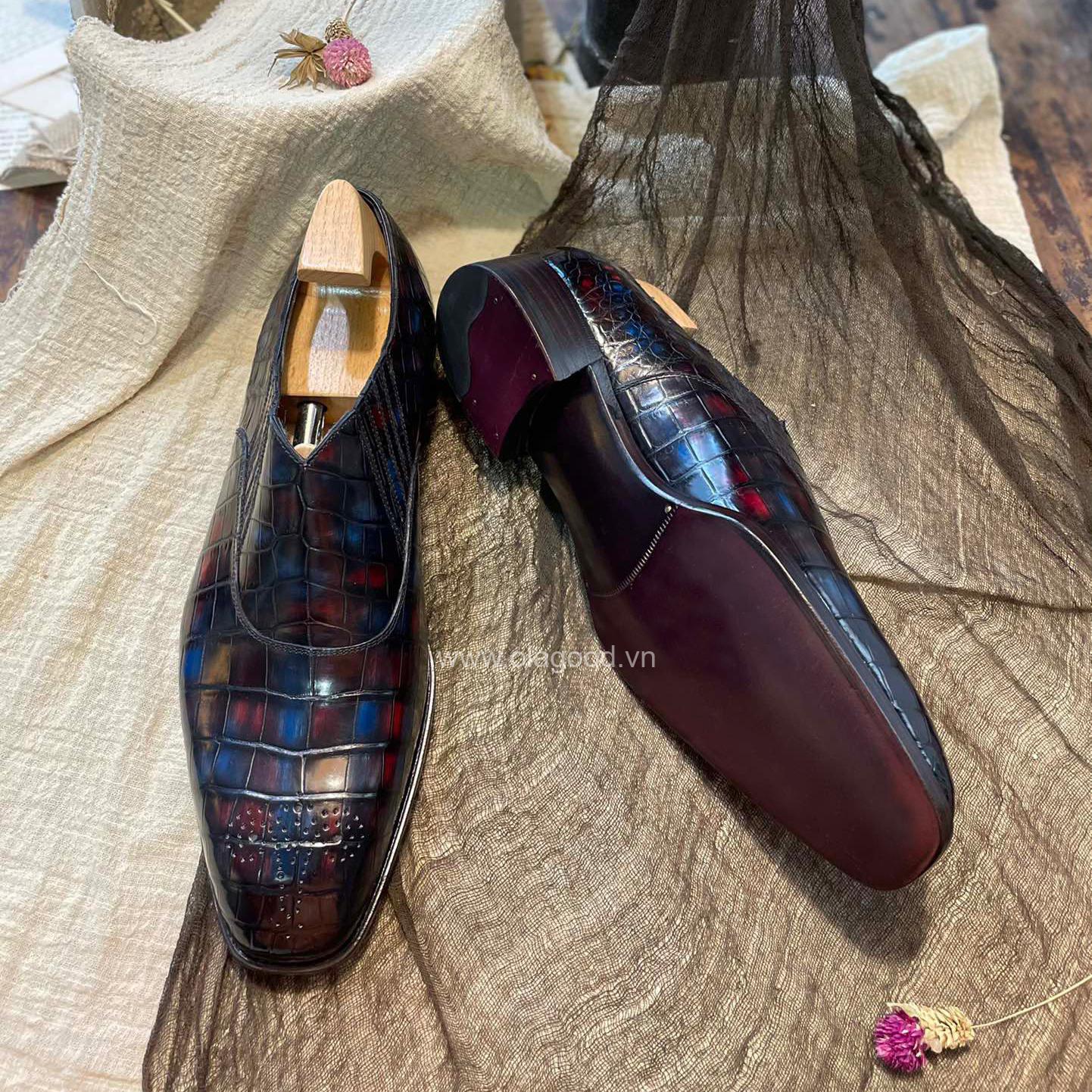 Giày patina da cá sấu – Cấu trúc goodyear handmade - GGP0123S - Hình ảnh 14