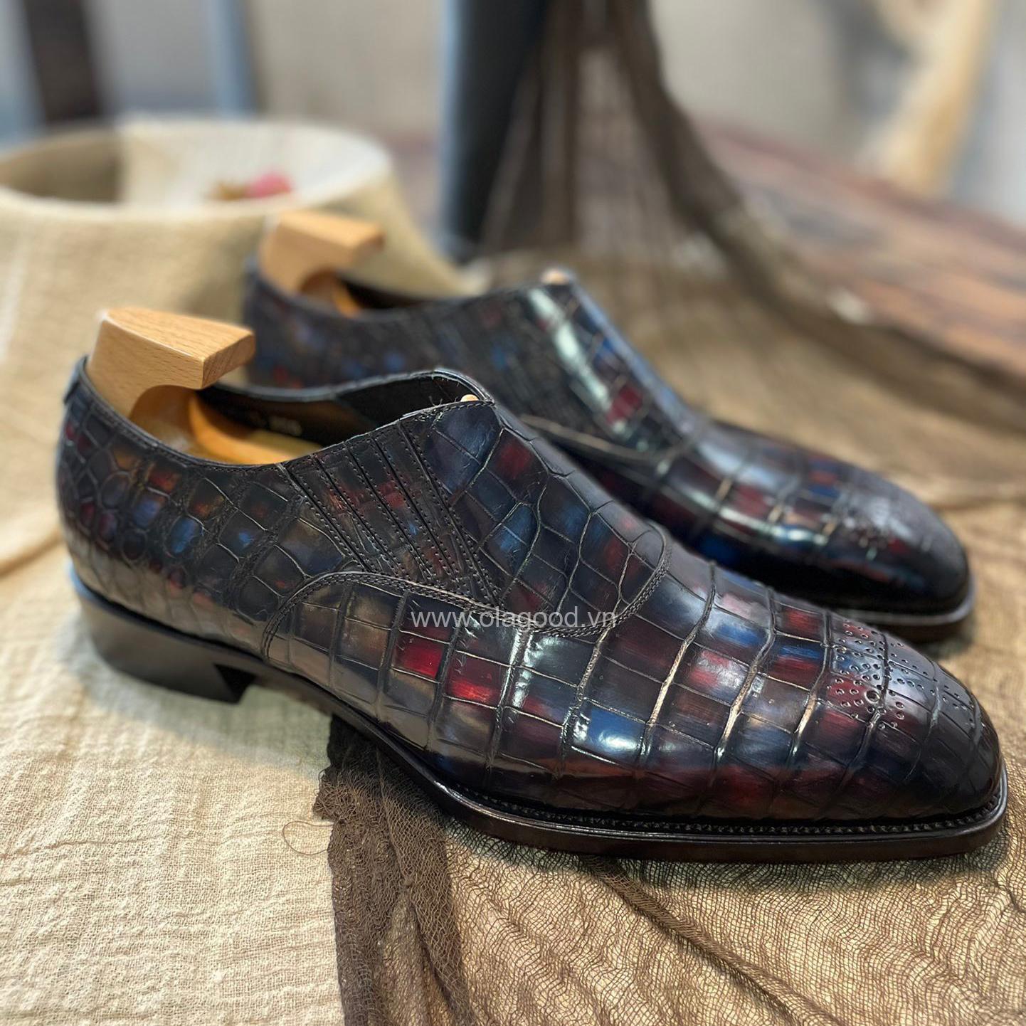 Giày patina da cá sấu – Cấu trúc goodyear handmade - GGP0123S - Hình ảnh 15