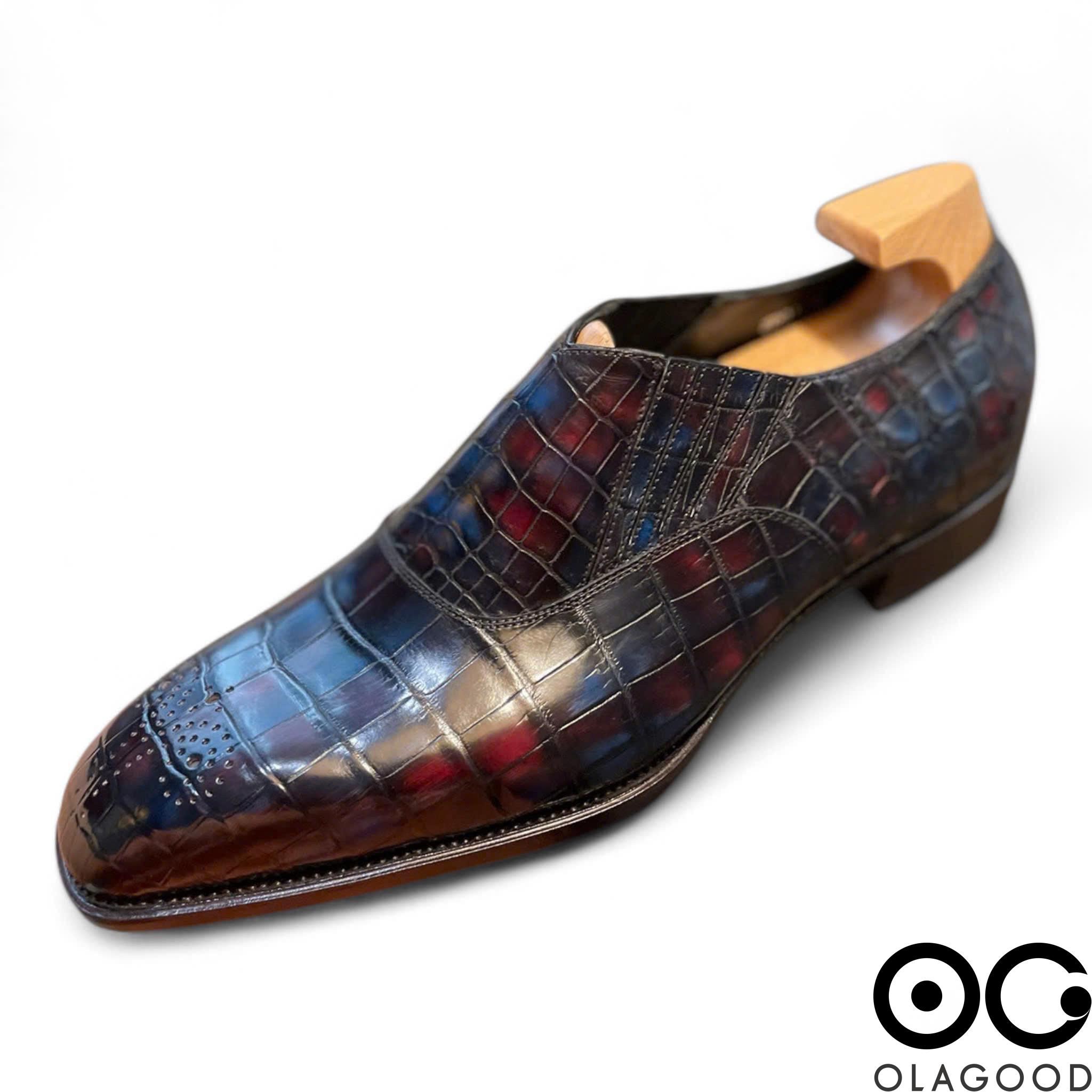 Giày patina da cá sấu – Cấu trúc goodyear handmade - GGP0123S - Hình ảnh 9