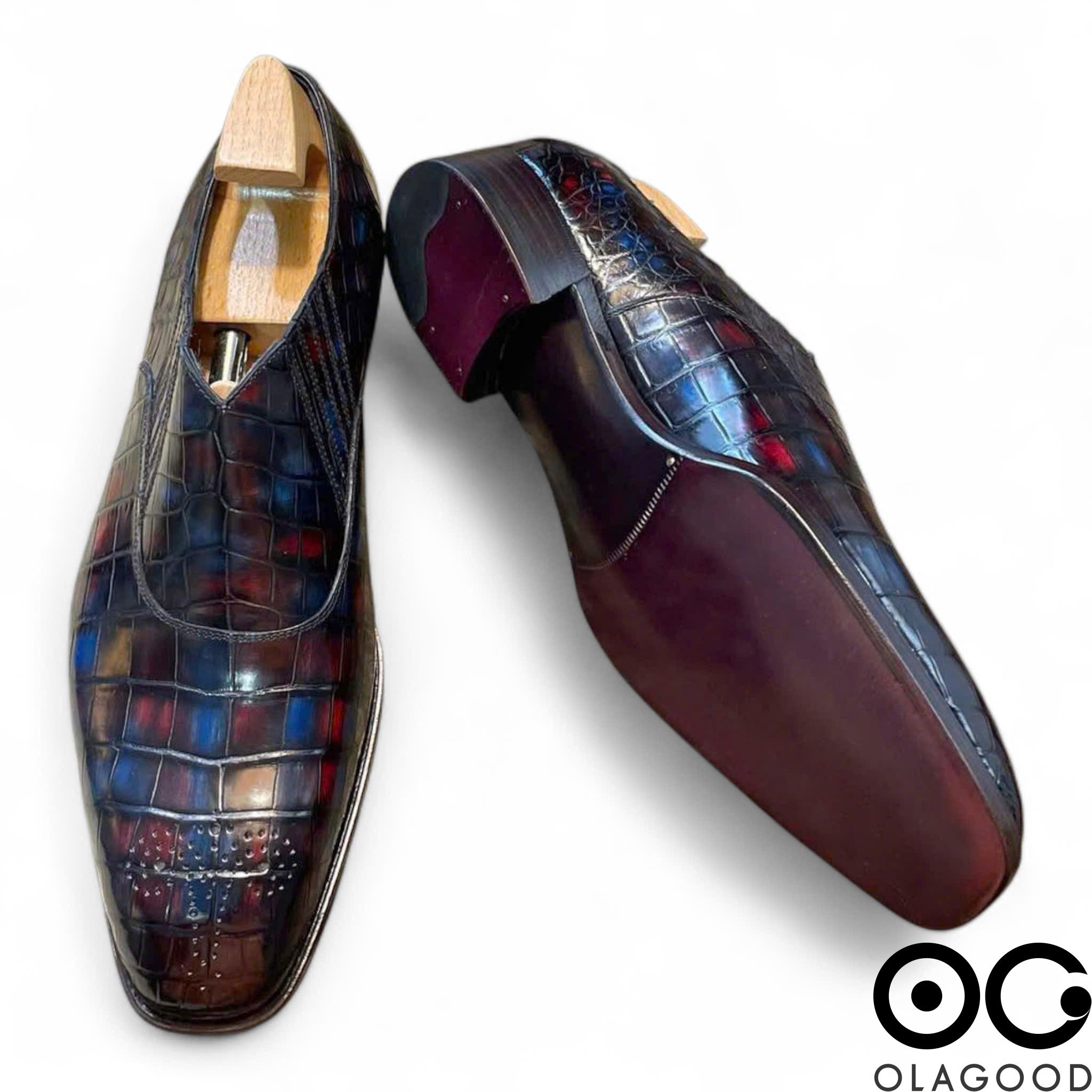 Giày patina da cá sấu – Cấu trúc goodyear handmade - GGP0123S - Hình ảnh 10