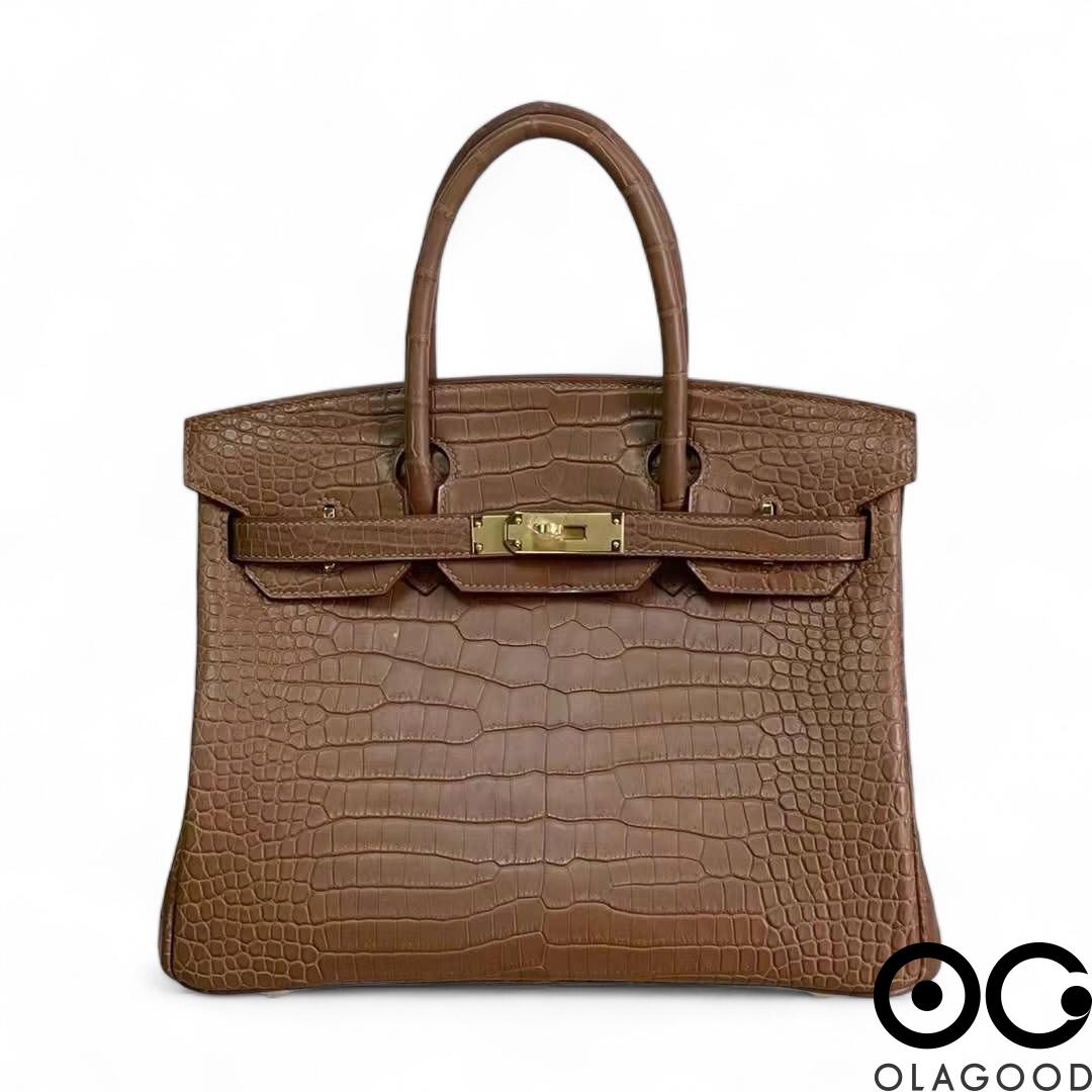 Túi xách HMBK size 30 da cá sấu porosus - TXN02105S