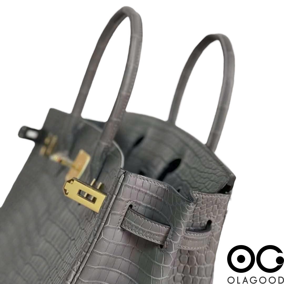 Túi xách HMBK 30 da cá sấu porosus - TXN02110S - Hình ảnh 9