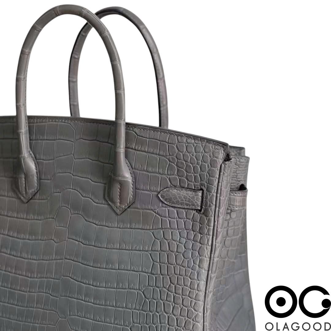 Túi xách HMBK 30 da cá sấu porosus - TXN02110S - Hình ảnh 10