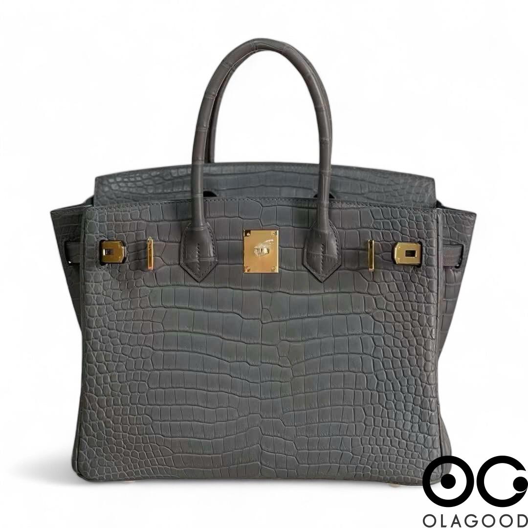 Túi xách HMBK 30 da cá sấu porosus - TXN02110S - Hình ảnh 5