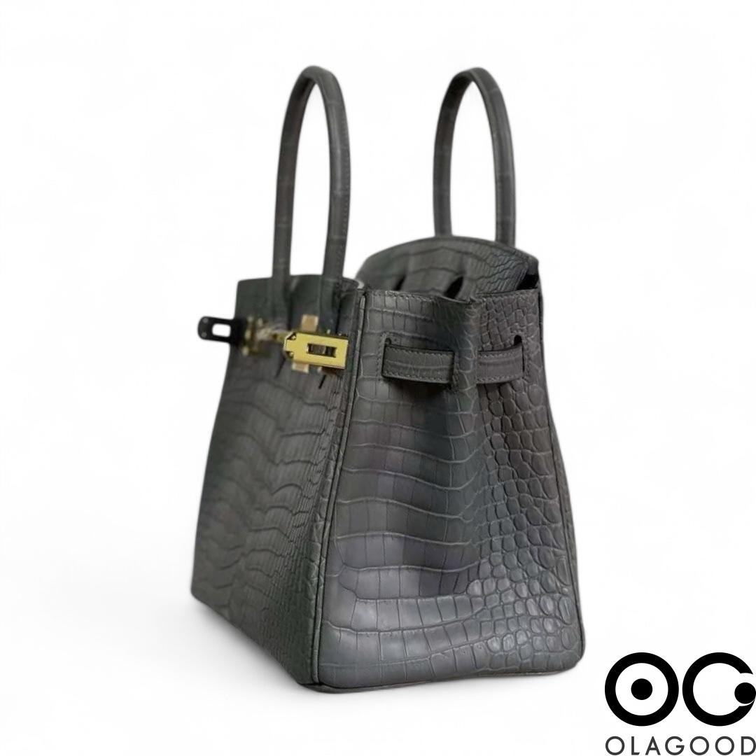 Túi xách HMBK 30 da cá sấu porosus - TXN02110S - Hình ảnh 7