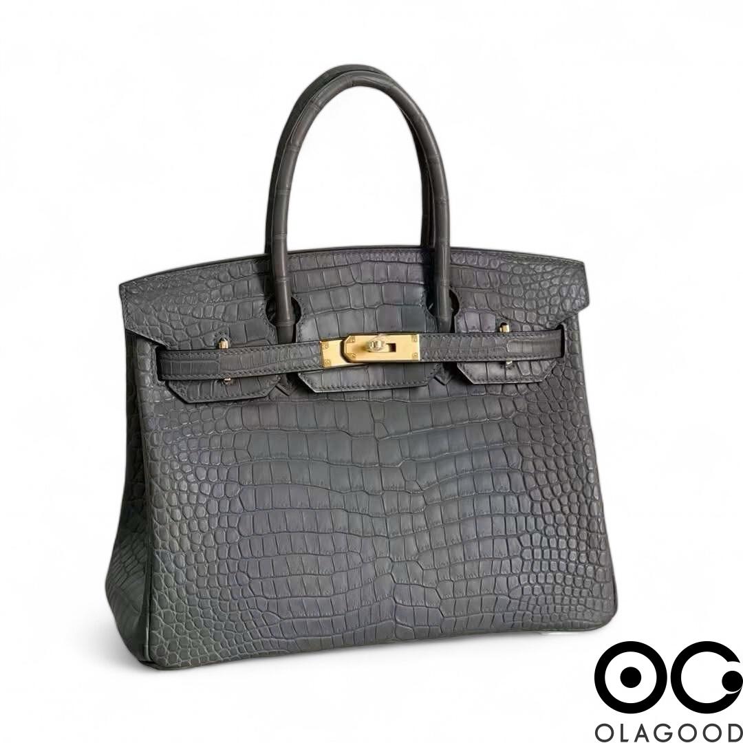 Túi xách HMBK 30 da cá sấu porosus - TXN02110S - Hình ảnh 4