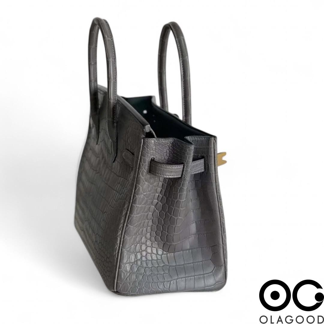 Túi xách HMBK 30 da cá sấu porosus - TXN02110S - Hình ảnh 8
