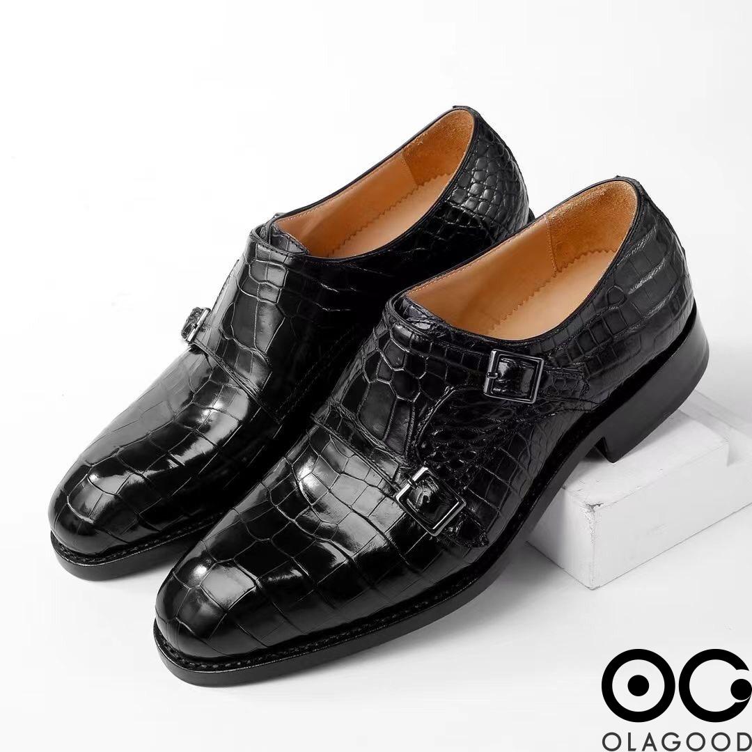 Giày nam cá sấu - Giày double monk strap da cá sấu - GGY018S - Hình ảnh 2