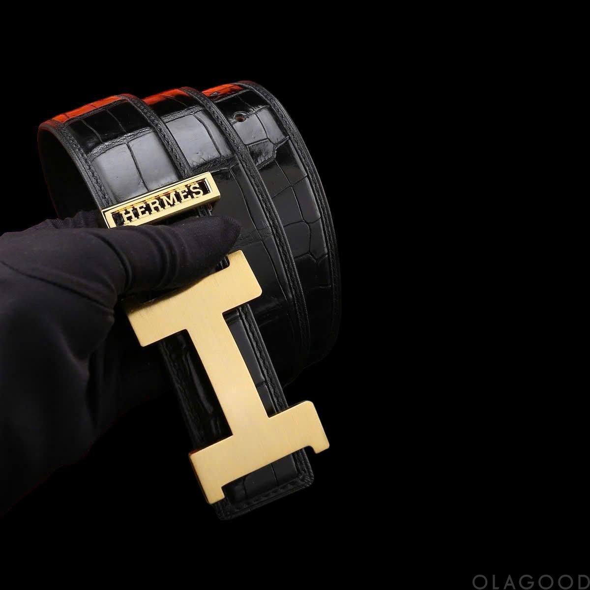 Thắt lưng da cá sấu uy tín - Khóa mạ vàng 24K - TLV012S - Hình ảnh 6