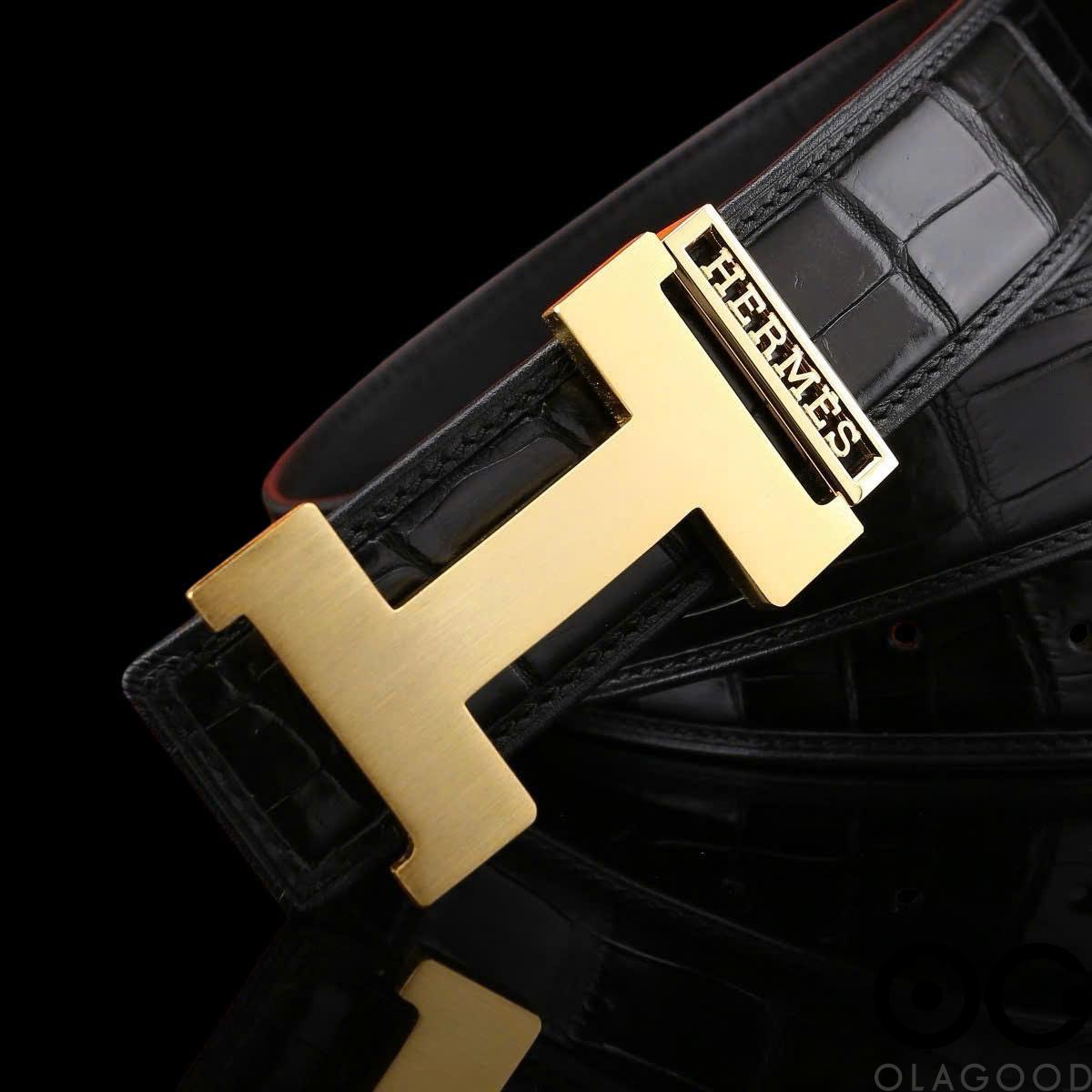 Thắt lưng da cá sấu uy tín - Khóa mạ vàng 24K - TLV012S - Hình ảnh 7