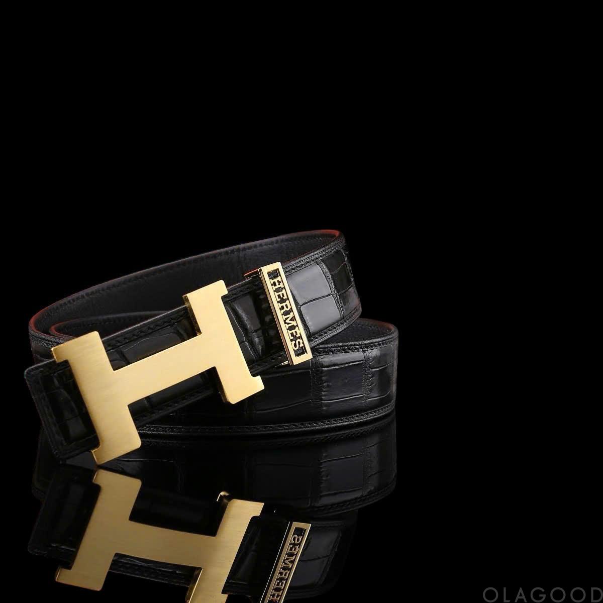 Thắt lưng da cá sấu uy tín - Khóa mạ vàng 24K - TLV012S - Hình ảnh 4