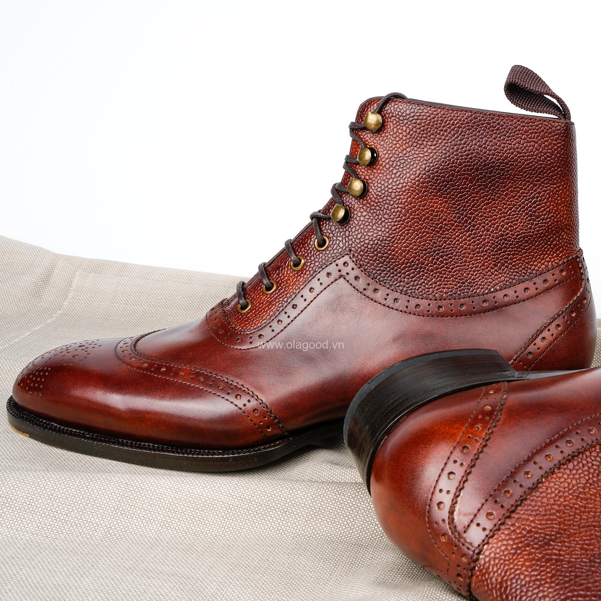 Giày Semi Brogue Lace Boots - SBB014B - Hình ảnh 10