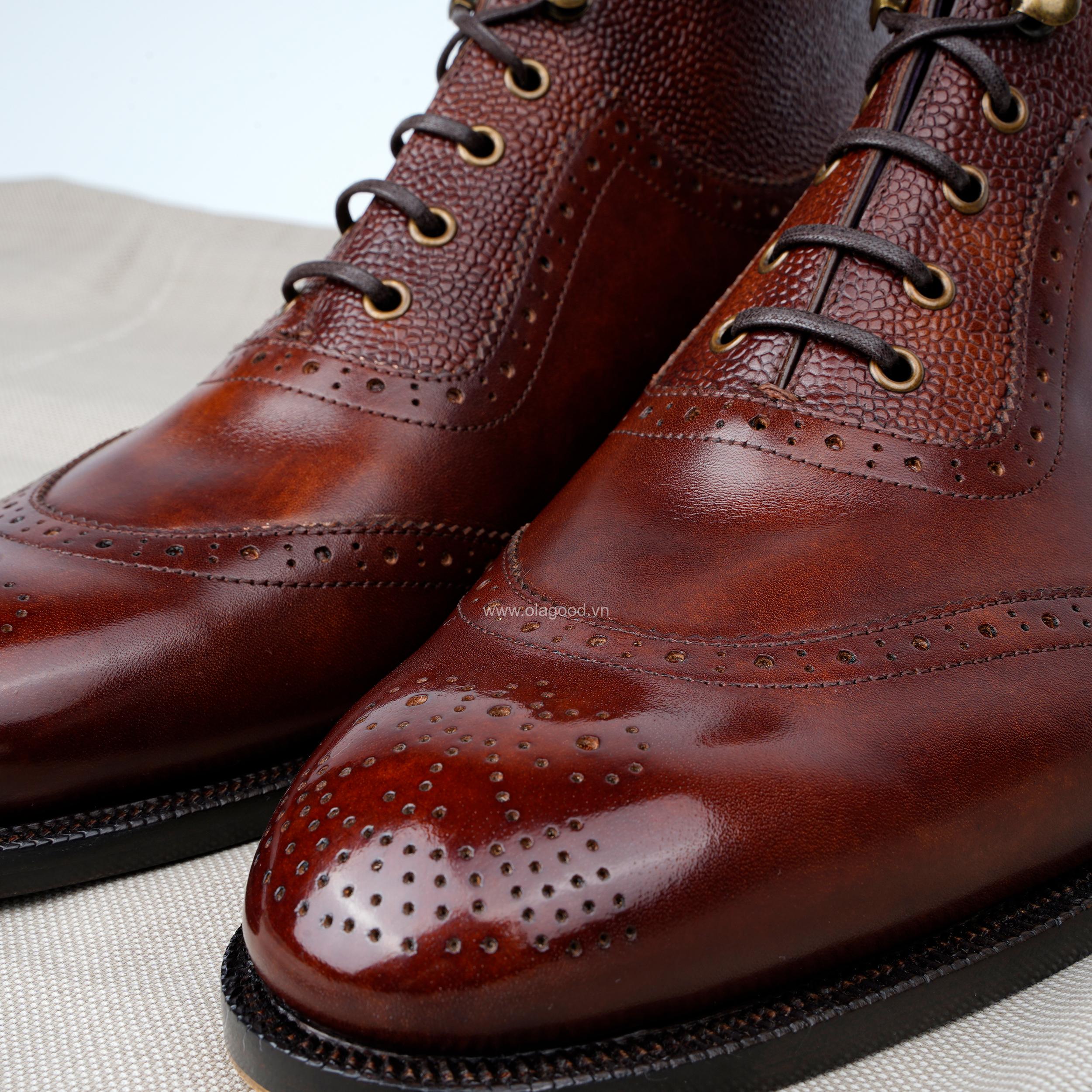Giày Semi Brogue Lace Boots - SBB014B - Hình ảnh 11