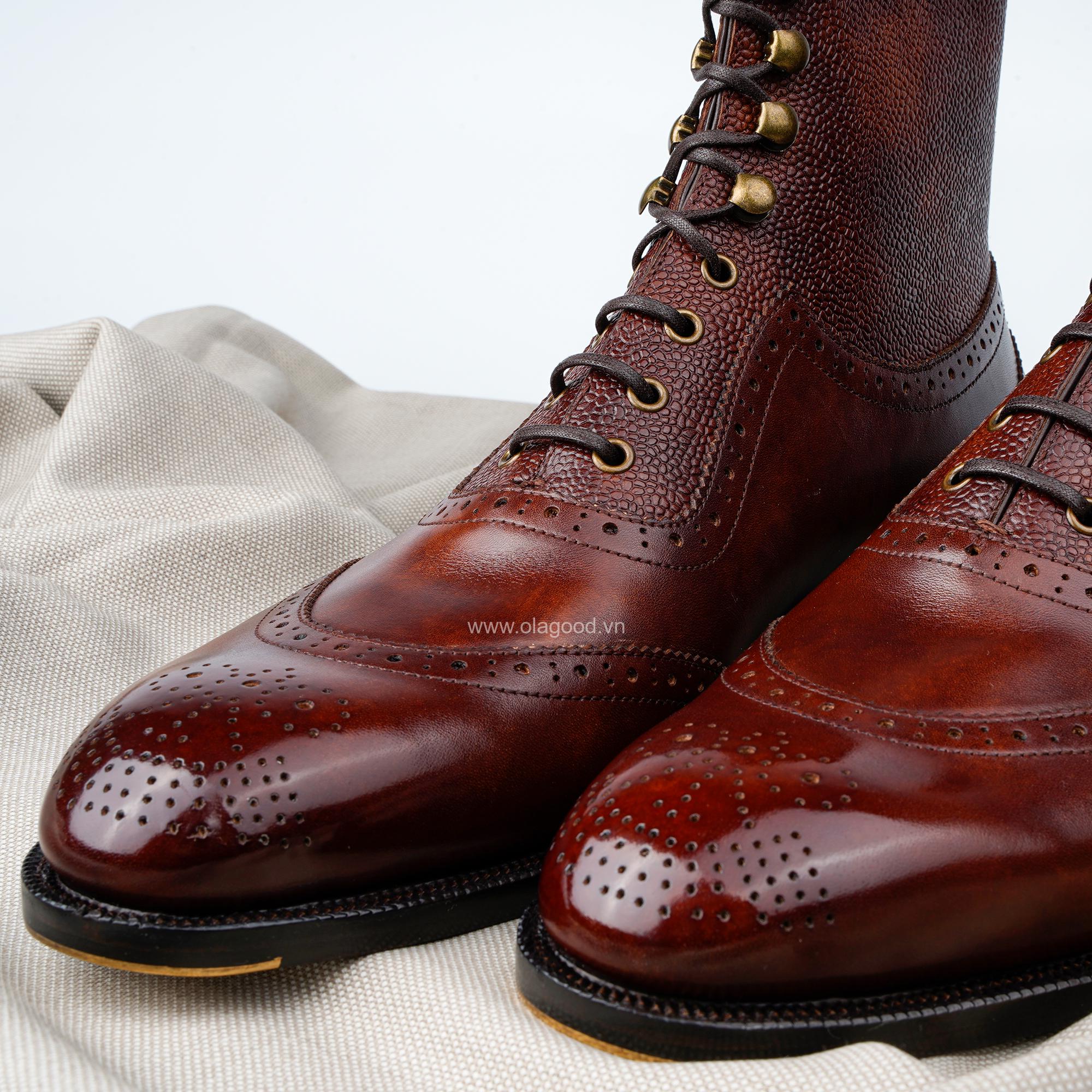 Giày Semi Brogue Lace Boots - SBB014B - Hình ảnh 13