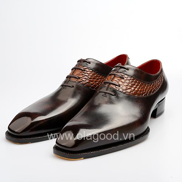Giày wholecut oxford mix crocodile - WOC018B
