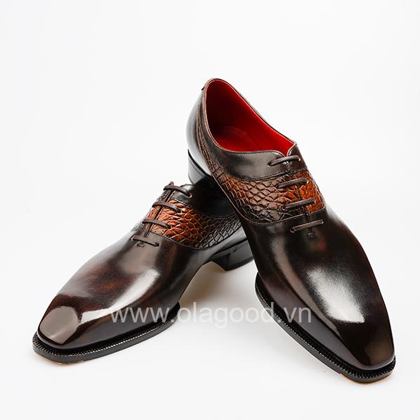 Giày wholecut oxford mix crocodile - WOC018B - Hình ảnh 2