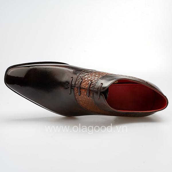 Giày wholecut oxford mix crocodile - WOC018B - Hình ảnh 4