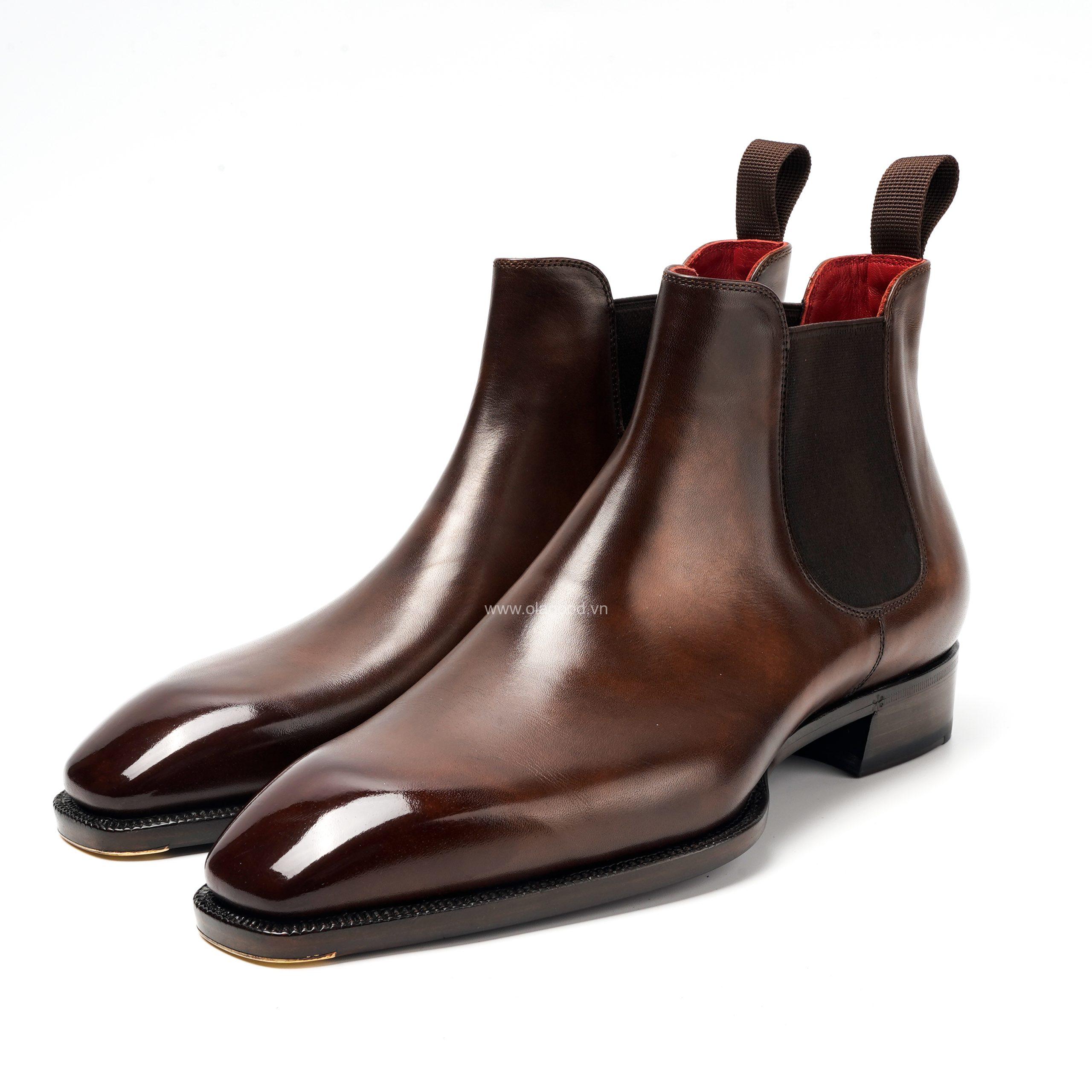 Giày chelsea boots lên màu patina - CB019B