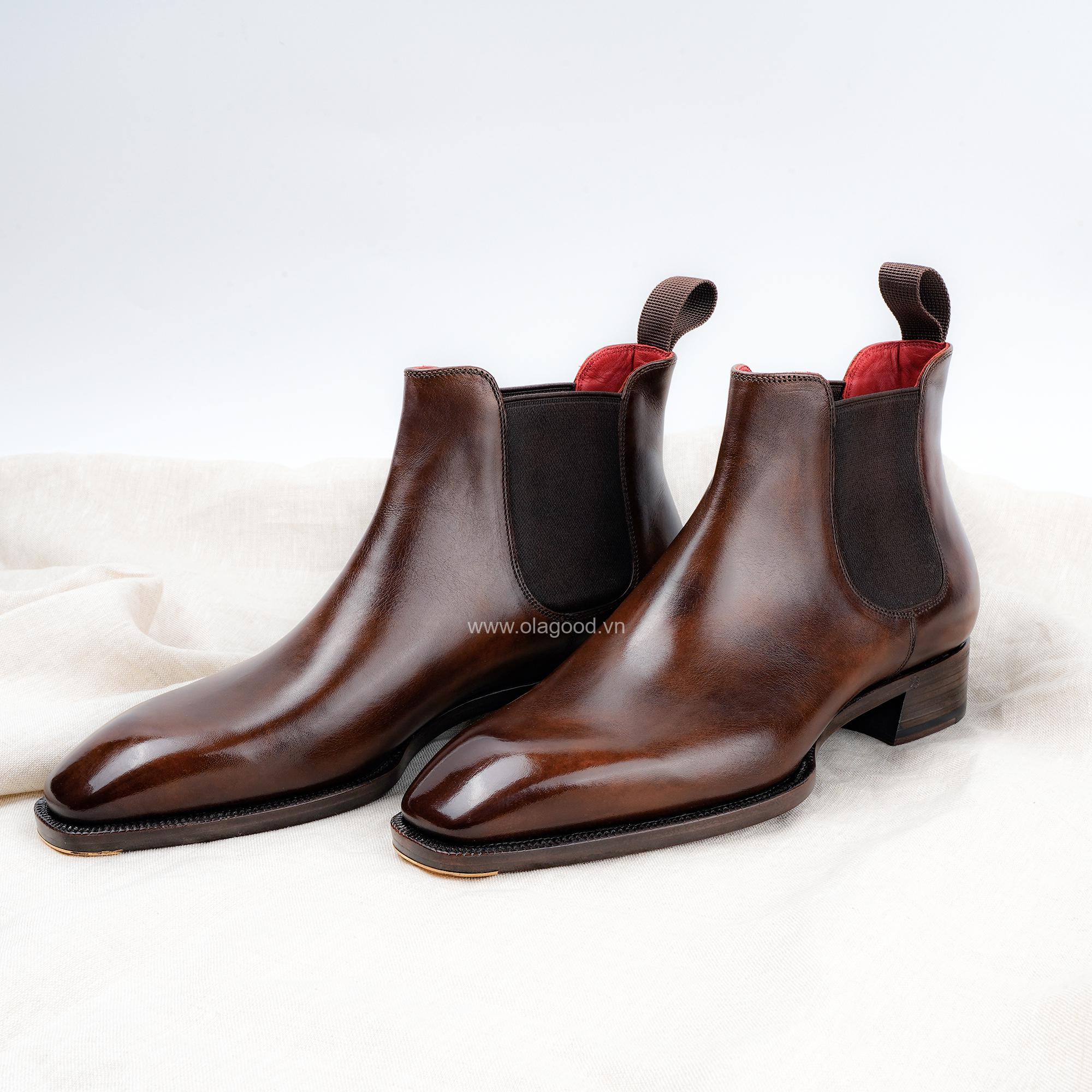 Giày chelsea boots lên màu patina - CB019B - Hình ảnh 3
