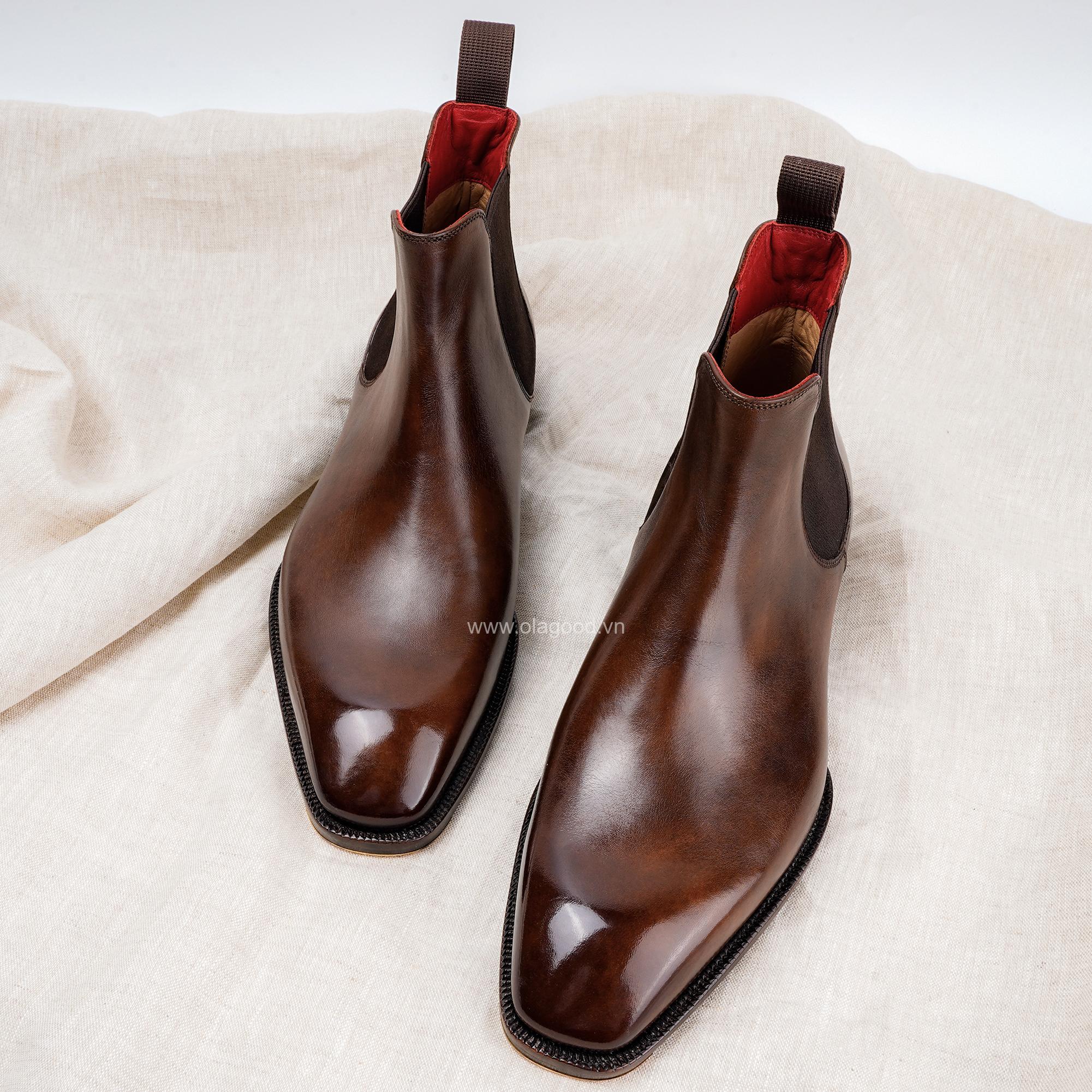 Giày chelsea boots lên màu patina - CB019B - Hình ảnh 4