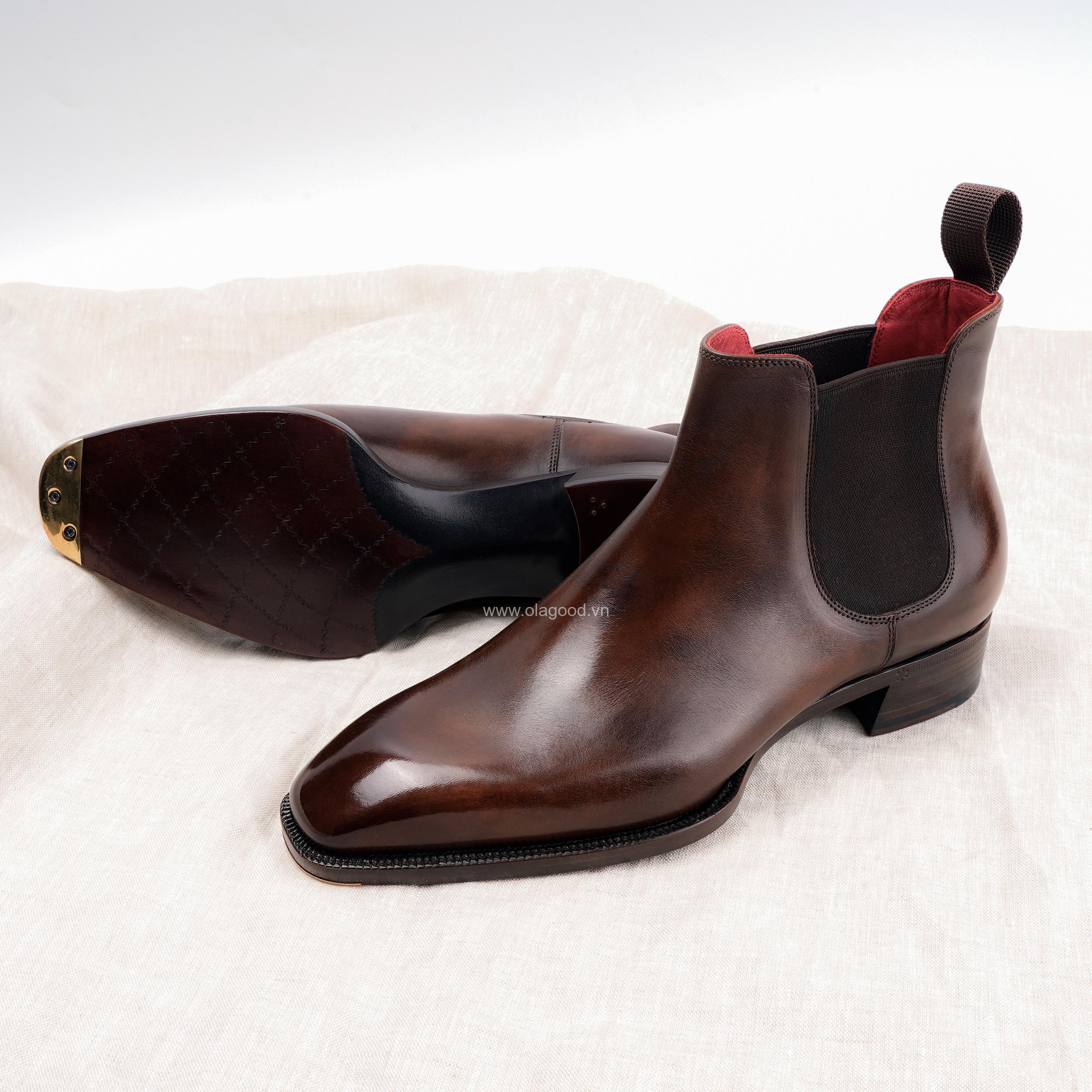 Giày chelsea boots lên màu patina - CB019B - Hình ảnh 6